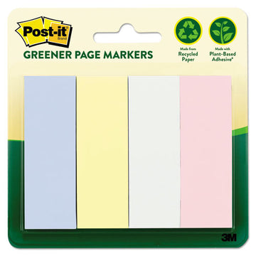 Post-it® Greener Page Markers, Assorted Pastel Colors, 50 Strips-pad, 4 Pads-pack freeshipping - TVN Wholesale